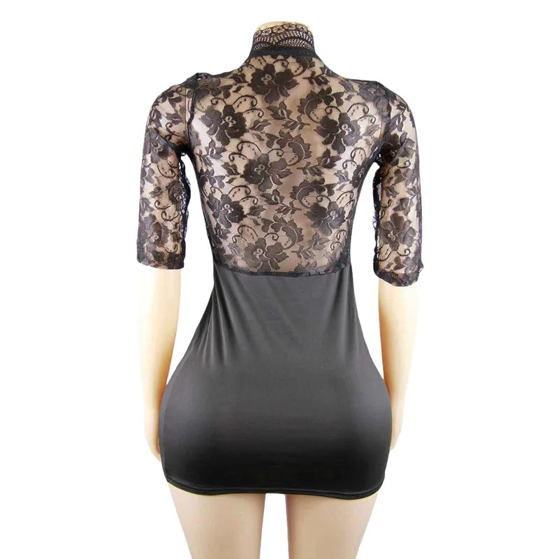 Sexy Lingerie Women Sleepwear Pajamas Lace Nightdress Erotic Costume Exotic Female Transparent Underwear Nightgown With G-string