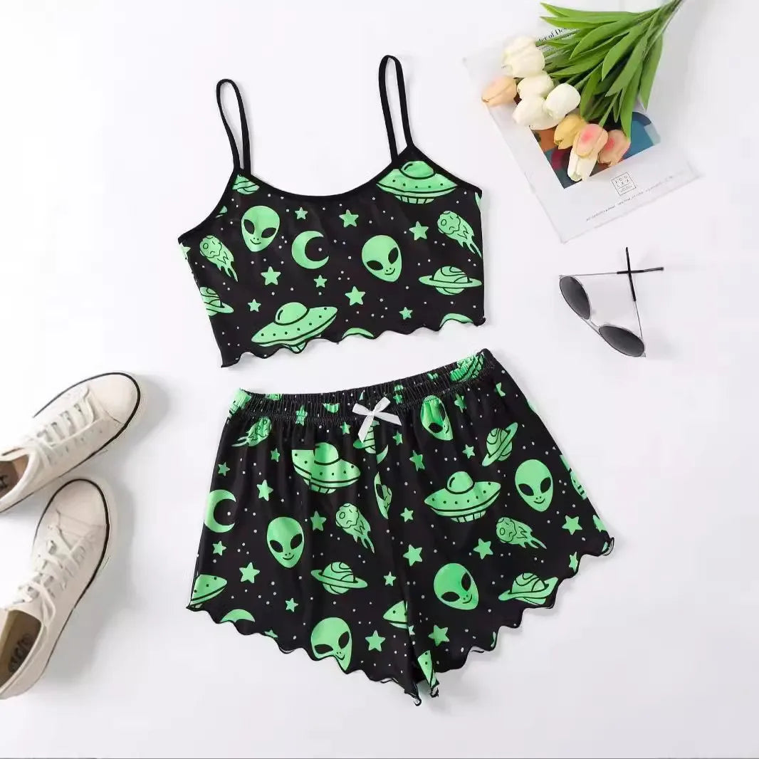 Sexy Nightwear Women Halloween Pajamas for Women for Summer Short Sleeve Pajamas Set Woman Pyjamas Set Women's Underwear Night