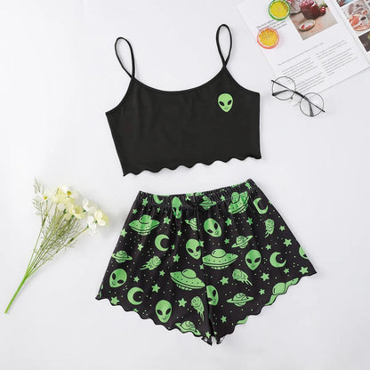 Sexy Nightwear Women Halloween Pajamas for Women for Summer Short Sleeve Pajamas Set Woman Pyjamas Set Women's Underwear Night